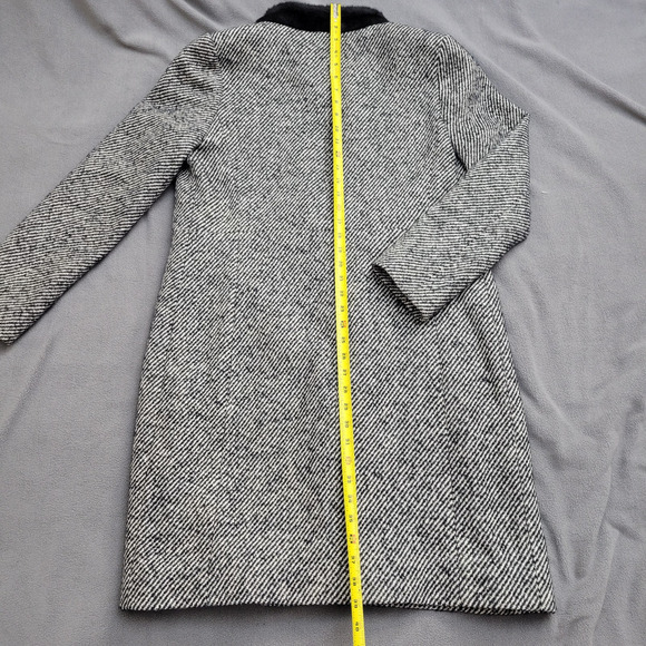 Cinzia Rocca Wool Coat Black Striped Size 8 Speckles Elegant Dinner in the City - Picture 16 of 16